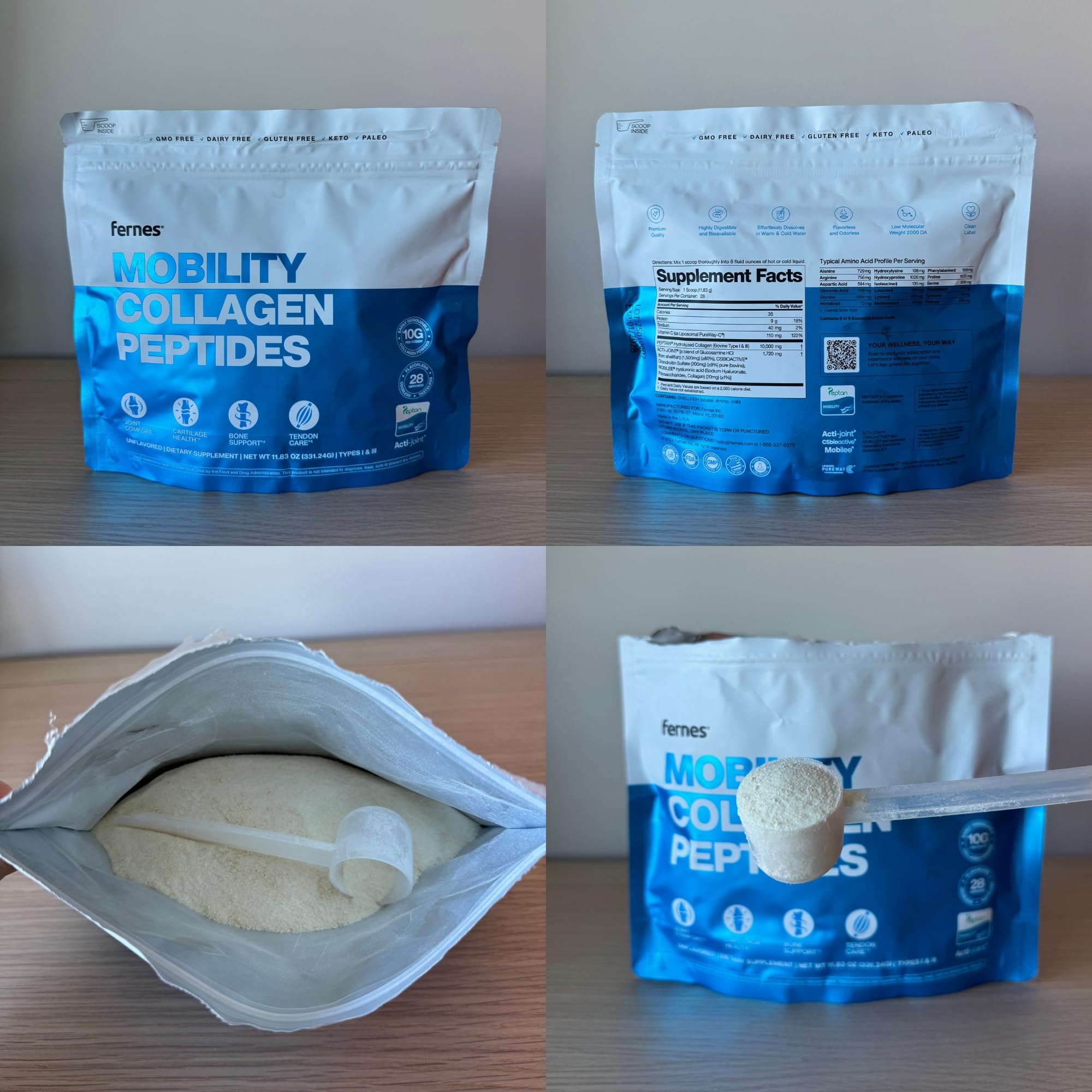 Acti-Joint ingredient panel on Fernes Mobility packaging.