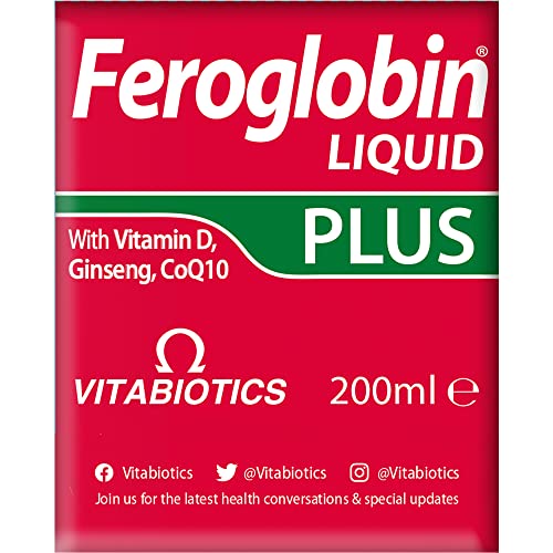 Feroglobin Plus Liquid bottle on kitchen counter for convenient daily routine