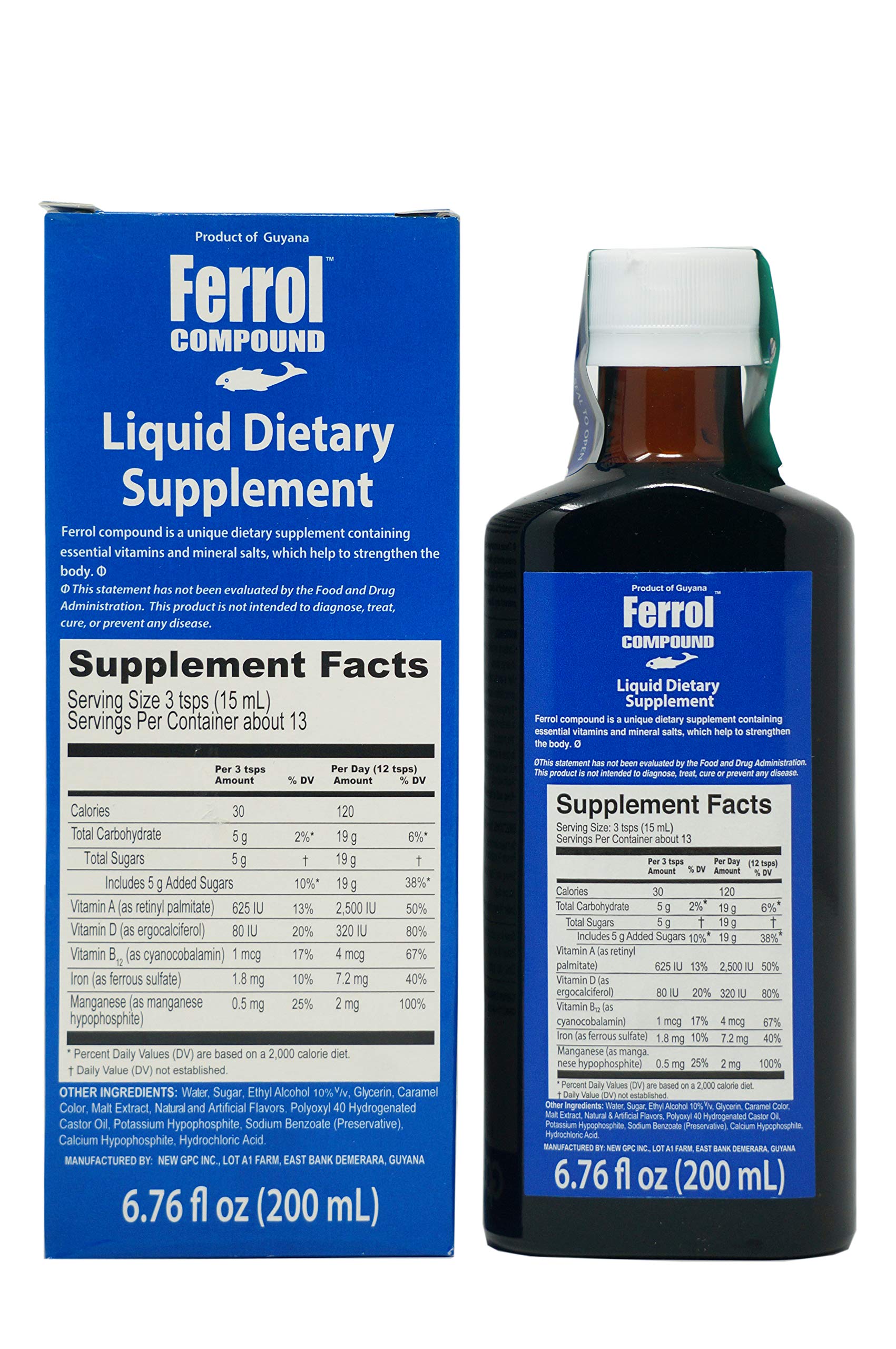 Ferrol iron supplement bottle on kitchen counter for daily nutrition