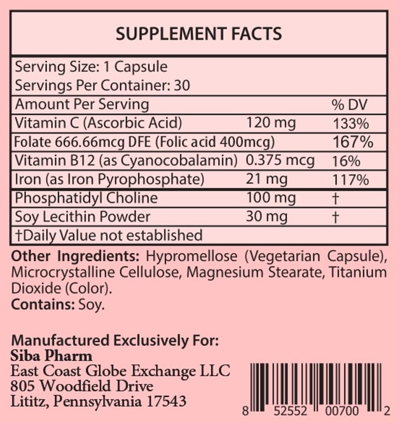 Ferrosom vegan packaging emphasizing premium, non-GMO quality vitamins.