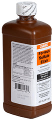 Ferrous Sulfate Elixir bottle cap secure closure for travel.