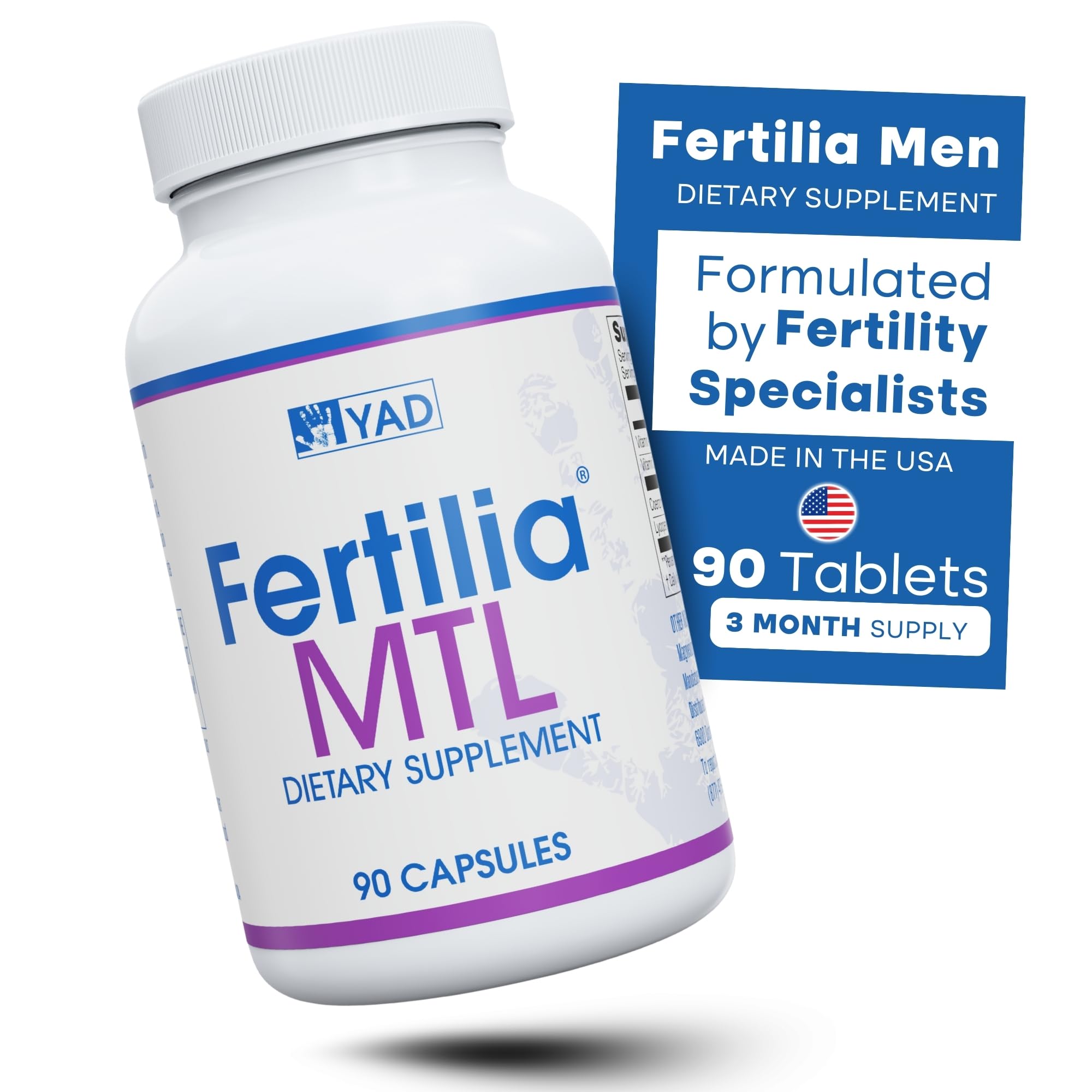 Fertilia MTL capsules dispensed; easy daily intake for men's wellness.