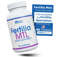 Fertilia MTL capsules dispensed; easy daily intake for men's wellness.