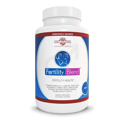 Fertility Blend bottle view with capsules for daily male fertility support.