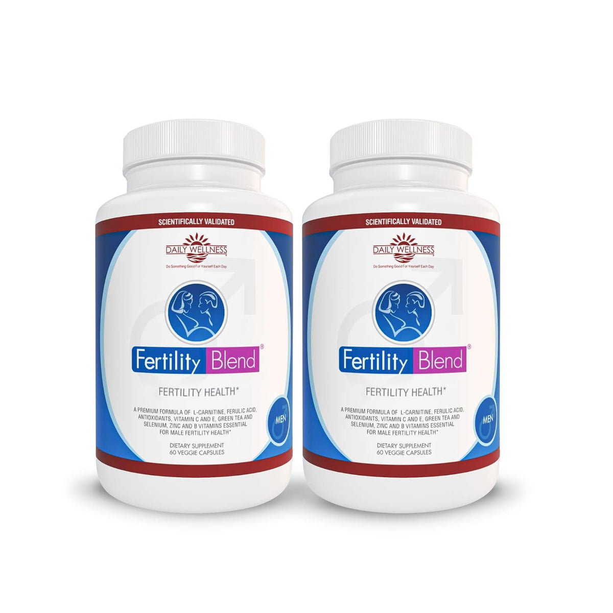 Fertility Blend Daily Wellness for Men bottle front, natural preconception support