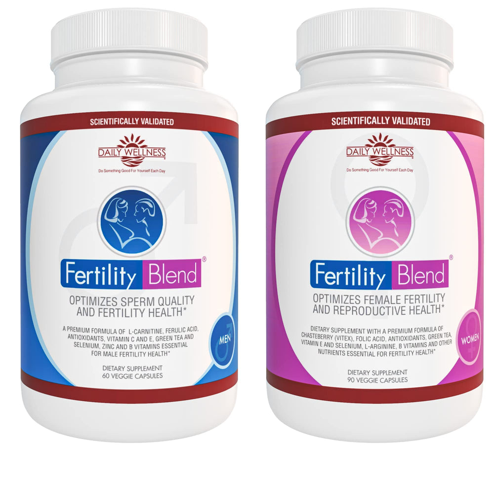 Fertility Blend Women bottle with capsules promotes daily wellness and fertility support.