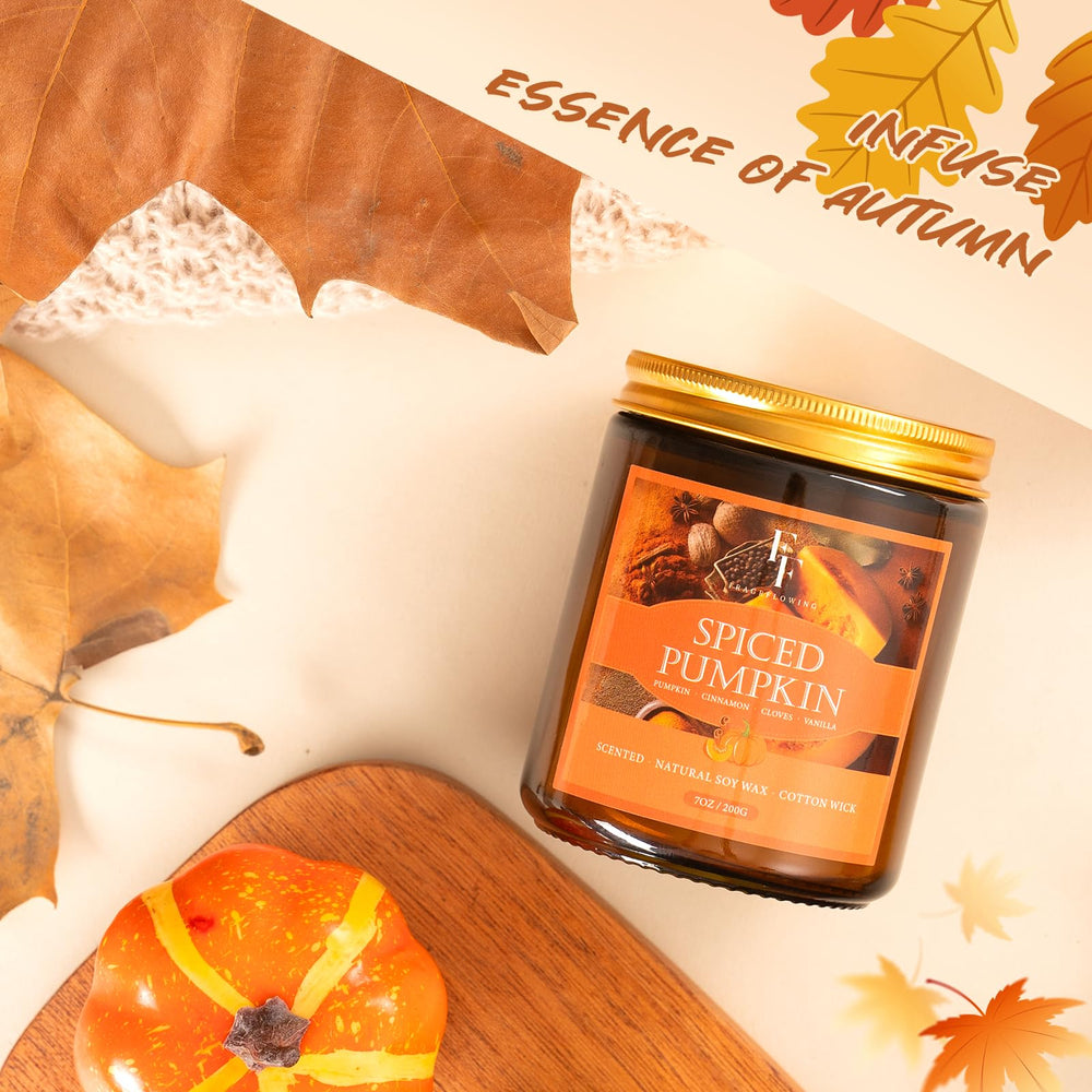 FF FragFlowing cozy home decor candle on mantle.