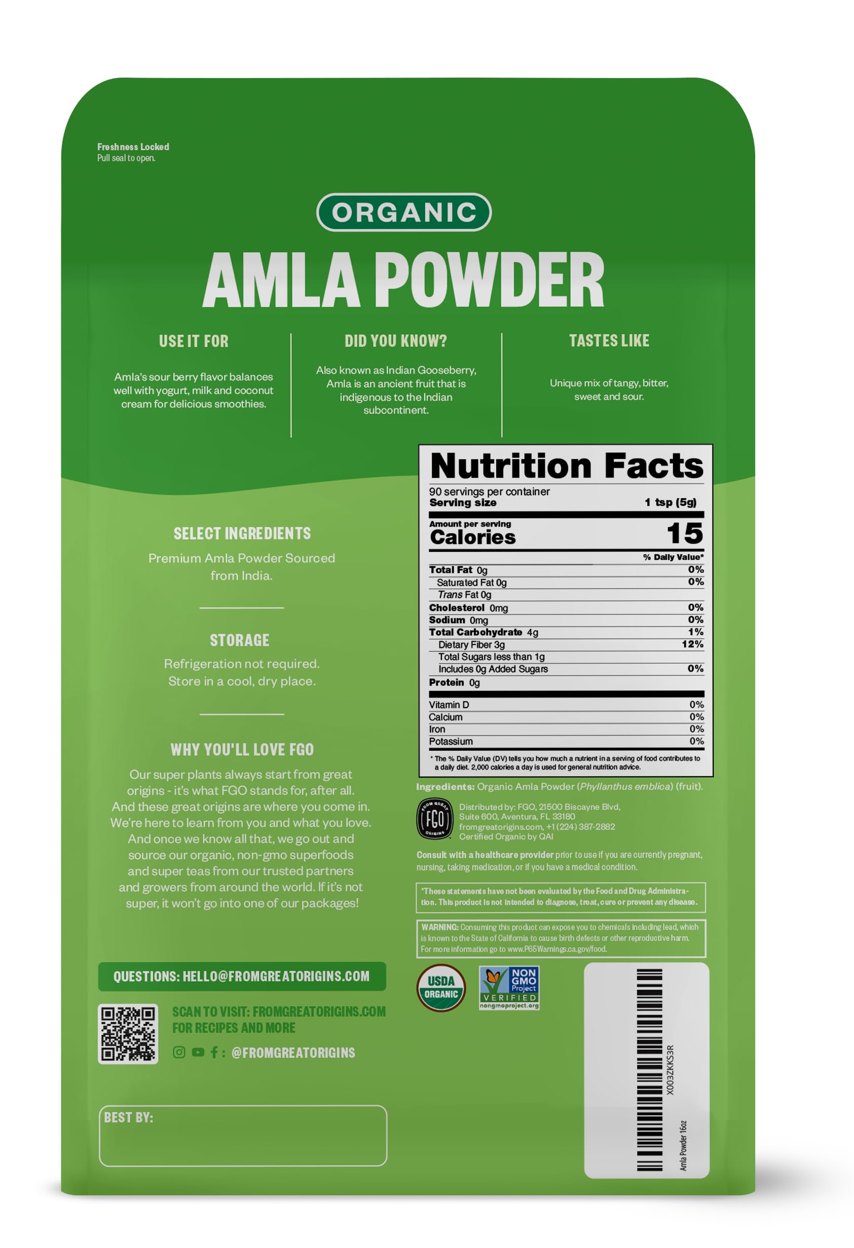 FGO Organic Amla Powder origin India showcases authentic sourcing
