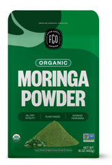 FGO Organic Moringa Leaf Powder bulk bag ready for smoothie prep