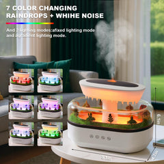 FHNUVB humidifier emitting rain sounds to enhance relaxation in any room