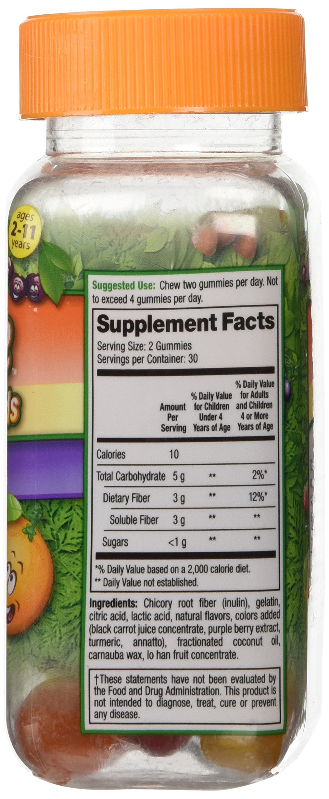 Fiber Advance Kids Gummies two gummies serving on a plate.