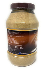 Fibra Kania pecan powder with scoop showing convenient serving size.