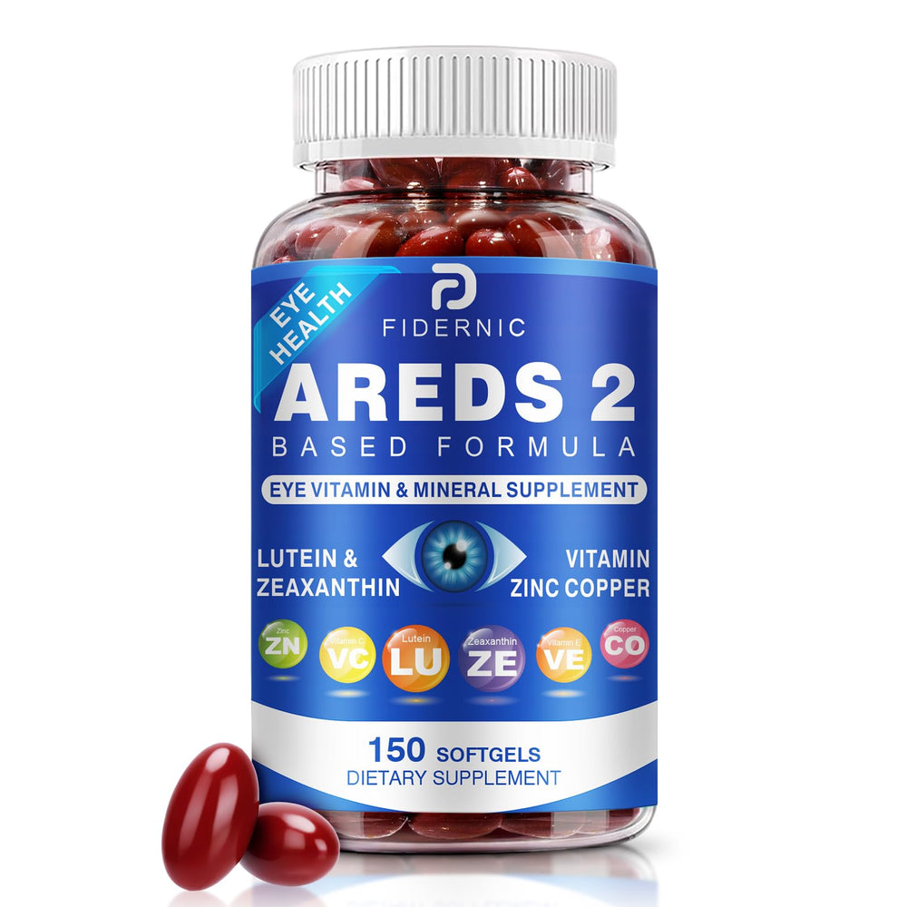 FIDERNIC AREDS2 softgels bottle for easy daily eye nutrition and macular support.