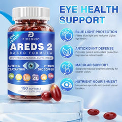 FIDERNIC AREDS2 softgels closeup shows small, easy-to-swallow capsules.