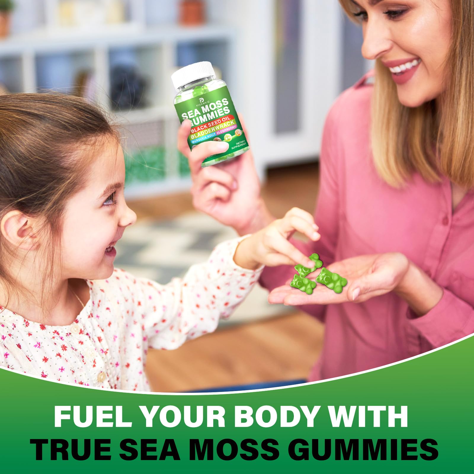 FIDERNIC Sea Moss Gummies demonstrates convenient daily dosage on the go.