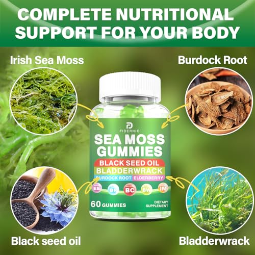 FIDERNIC Sea Moss Gummies green apple flavor appealing to both adults and kids.