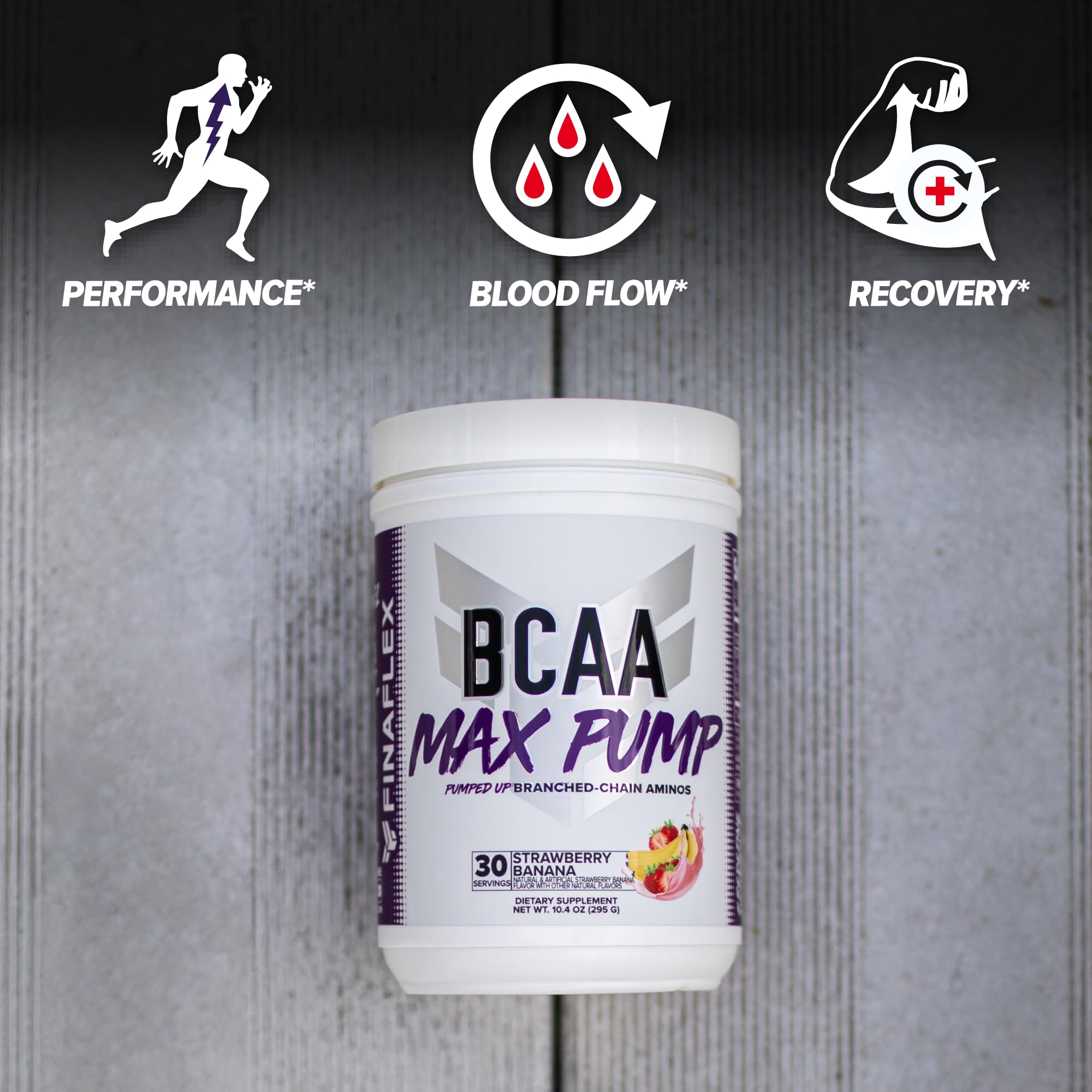 FINAFLEX BCAA MAX Pump strawberry banana serve for endurance during training