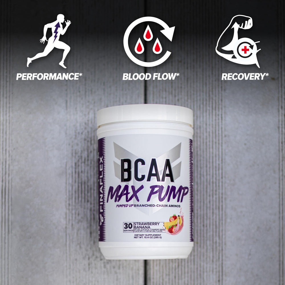 FINAFLEX BCAA MAX Pump strawberry banana serve for endurance during training