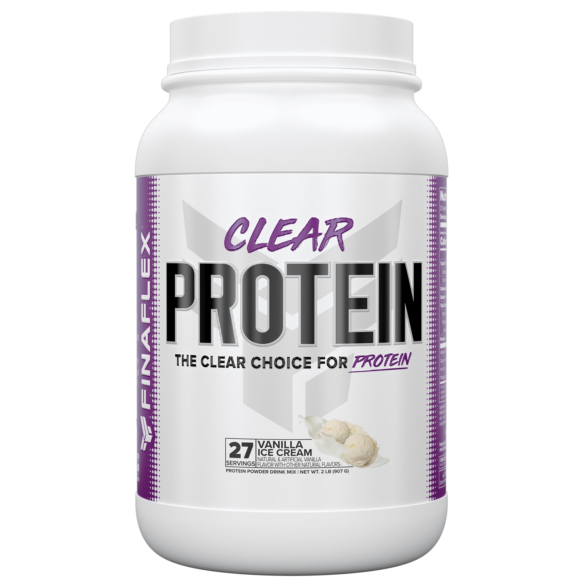 FINAFLEX Clear Protein Vanilla bottle ready for post-workout recovery shake.