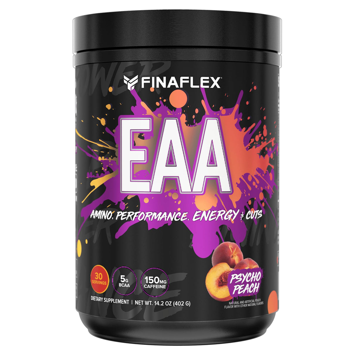 FINAFLEX EAA Psycho Peach bottle pour promotes sustained training energy