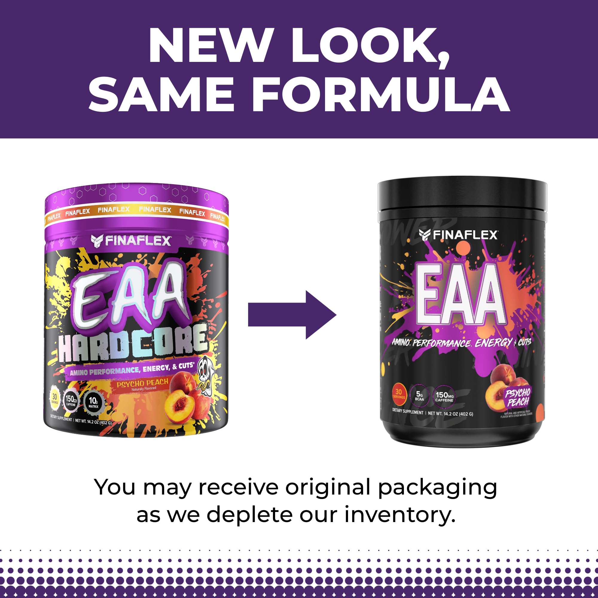 FINAFLEX EAA Psycho Peach powder dispense ready for measuring your workout dose