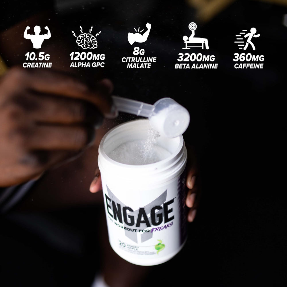FINAFLEX Engage powder mixed in glass reveals a vibrant, quick-dissolving drink.