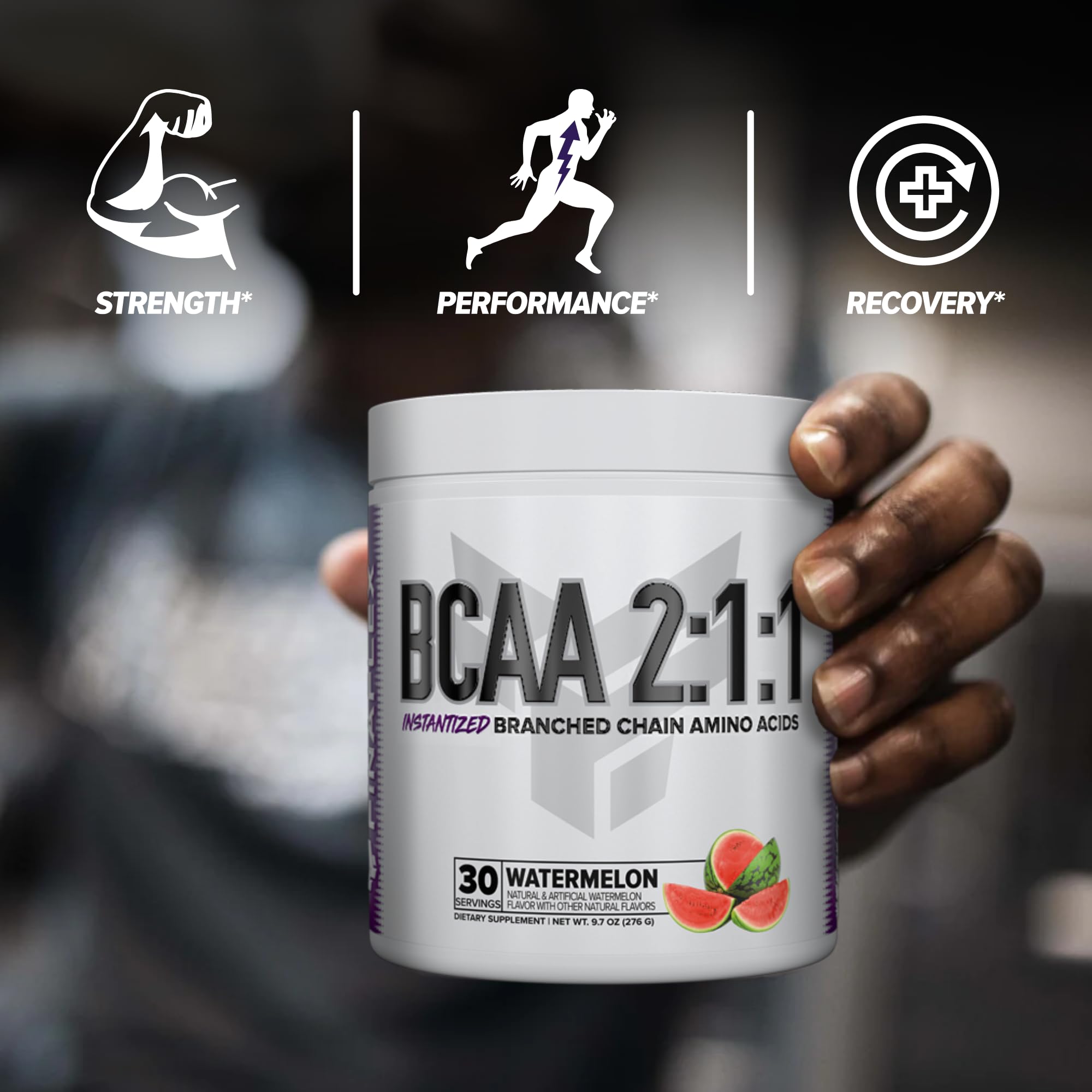 FINAFLEX Pure BCAA Watermelon label close-up highlighting the 2:1:1 ratio