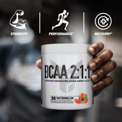 FINAFLEX Pure BCAA Watermelon label close-up highlighting the 2:1:1 ratio
