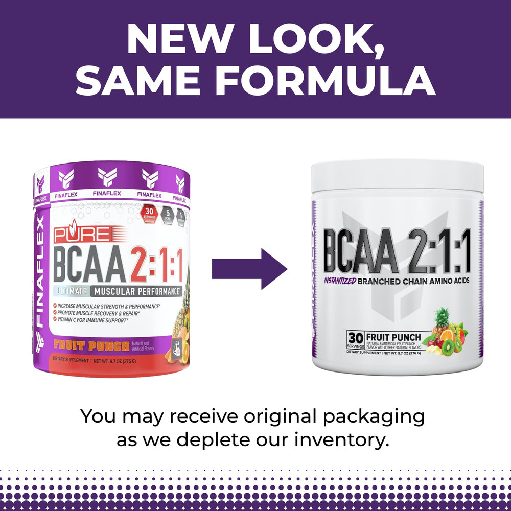 FINAFLEX Pure BCAA 2:1:1 label closeup shows the 2:1:1 ratio
