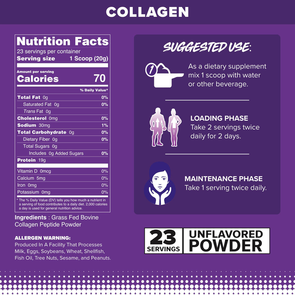 FINAFLEX Pure Collagen scoop beside bottle for easy mixing into drinks.