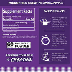 FINAFLEX Pure Creatine powder scene showing micronized formula for easy mixing