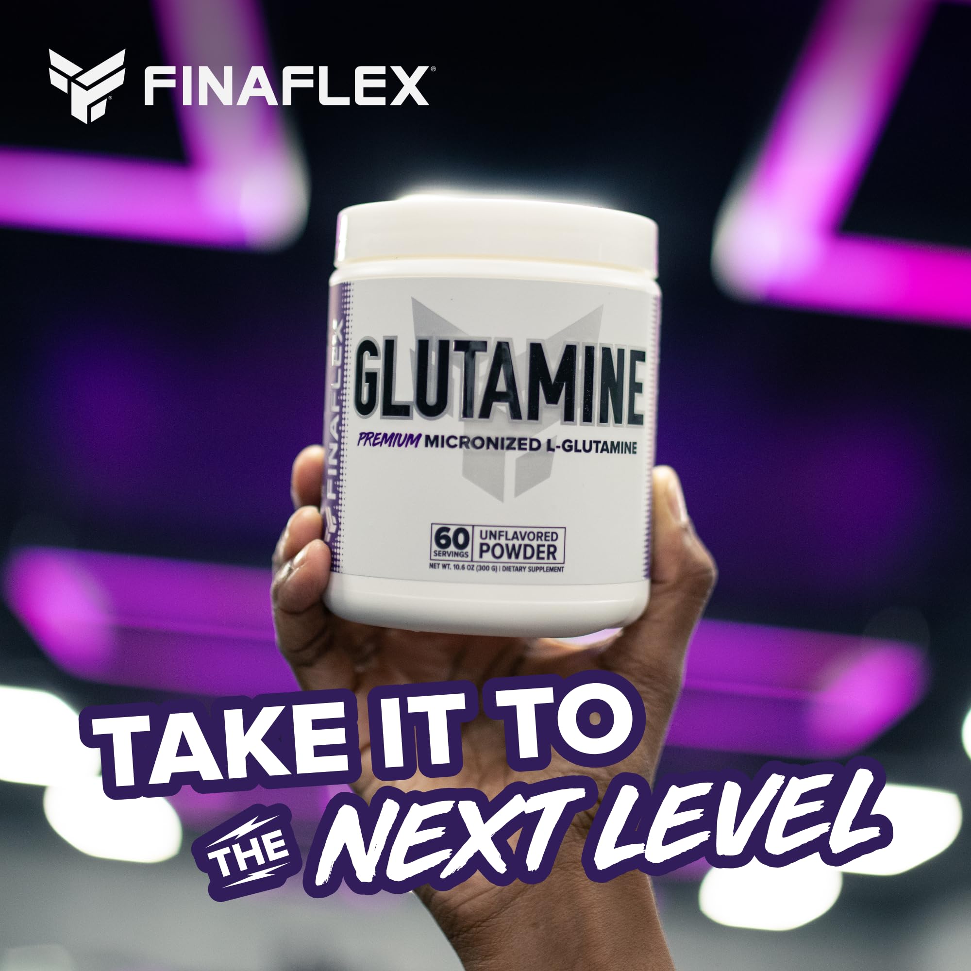 FINAFLEX Glutamine being shaken in a workout shaker during training