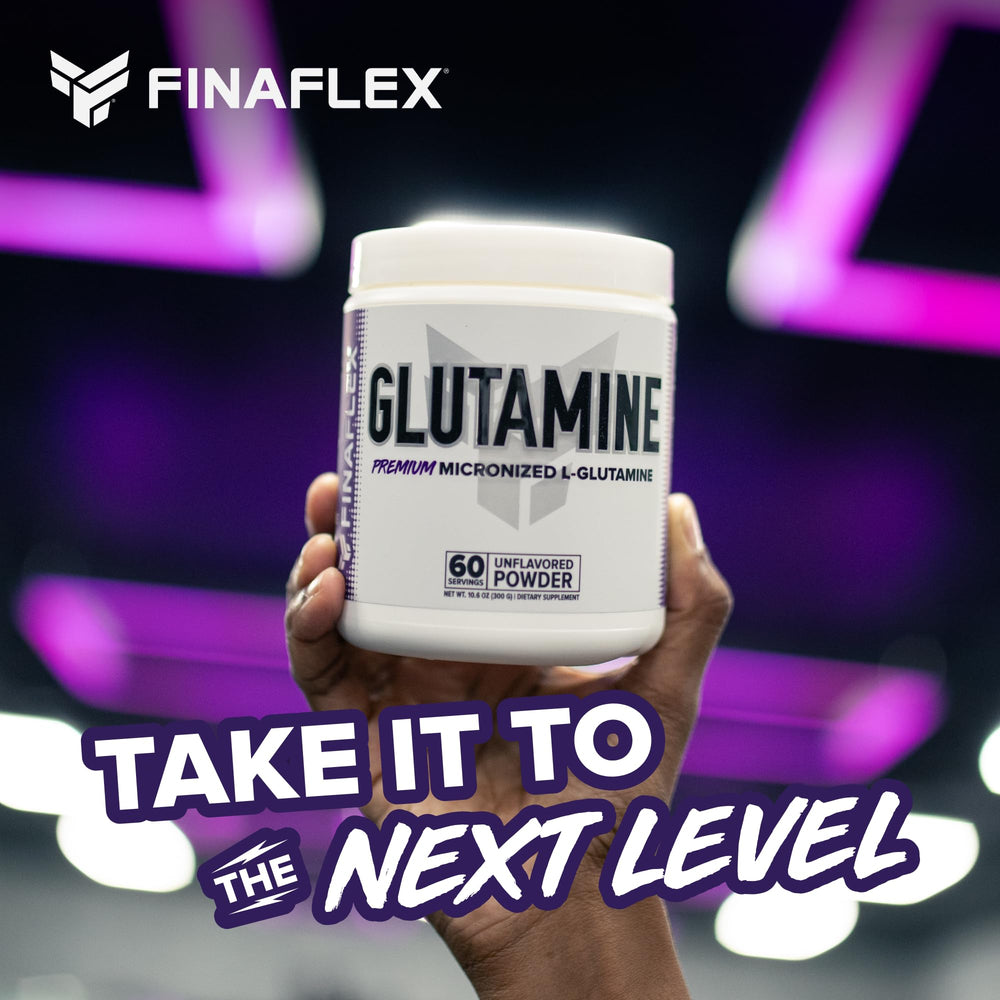 FINAFLEX unflavored glutamine powder mixed in water for digestion support