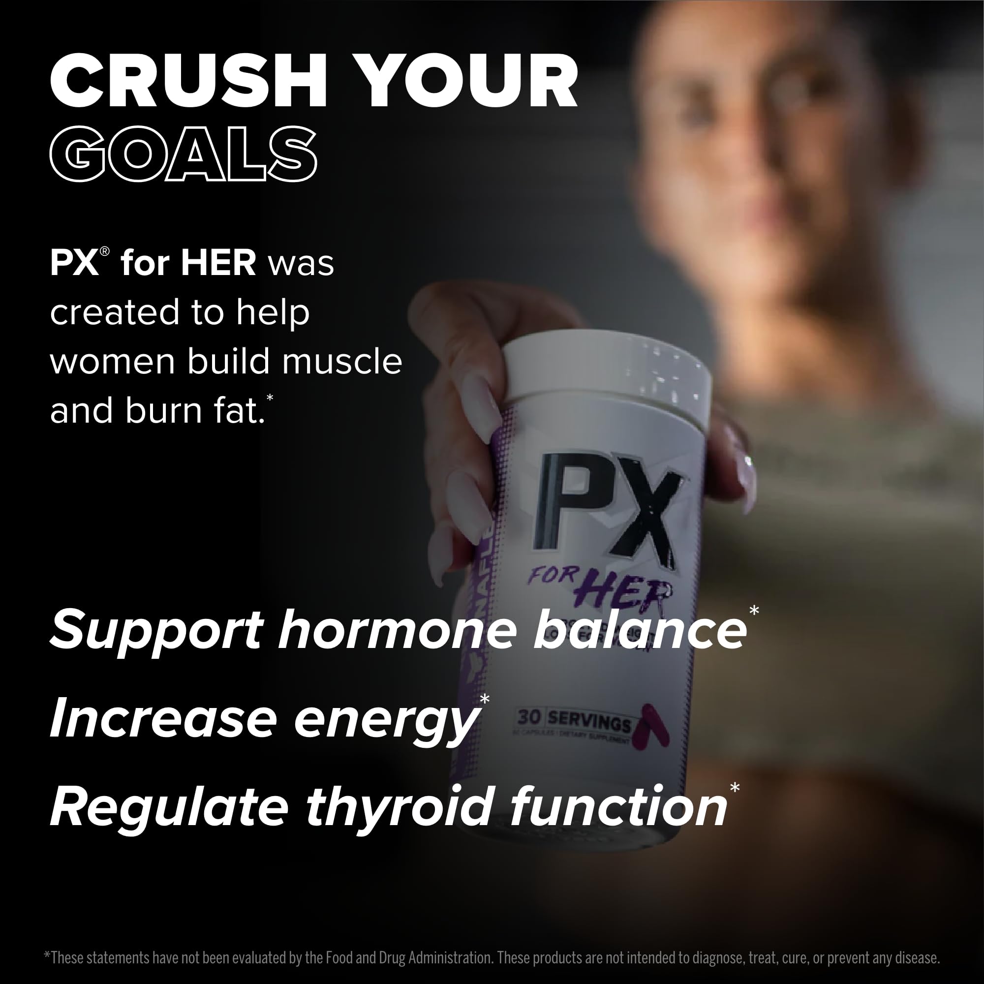 FINAFLEX PX for HER label detail with ingredients and serving size
