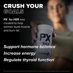 FINAFLEX PX for HER label detail with ingredients and serving size