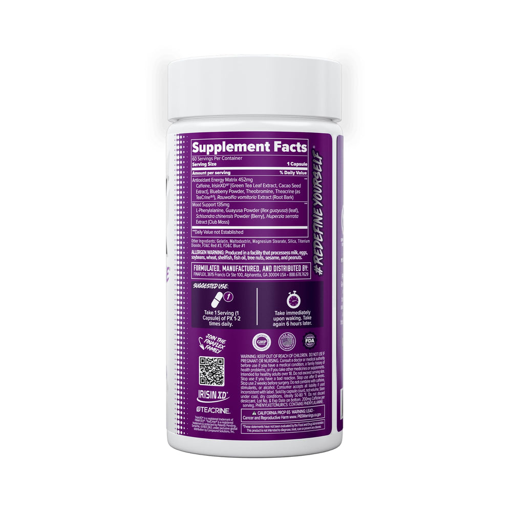 FINAFLEX PX PRO Xanthine morning routine with water and capsules for energy