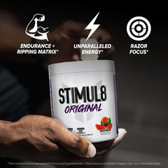 FINAFLEX STIMUL8 energized athlete during a workout, highlighting performance potential.