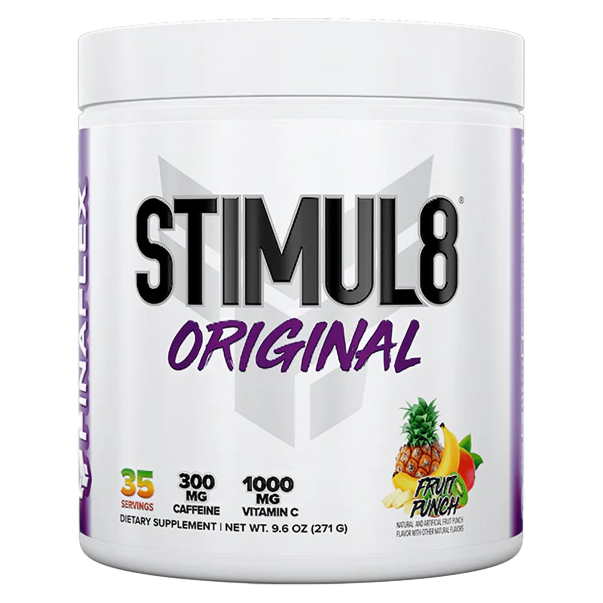 FINAFLEX StimUL8 fruit punch bottle powering energized workouts.