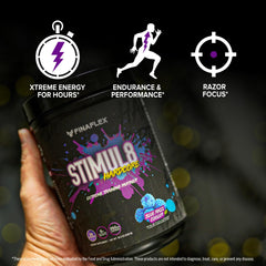 FINAFLEX StimUL8 Hardcore Blue Razz drink ready, vibrant and energizing.