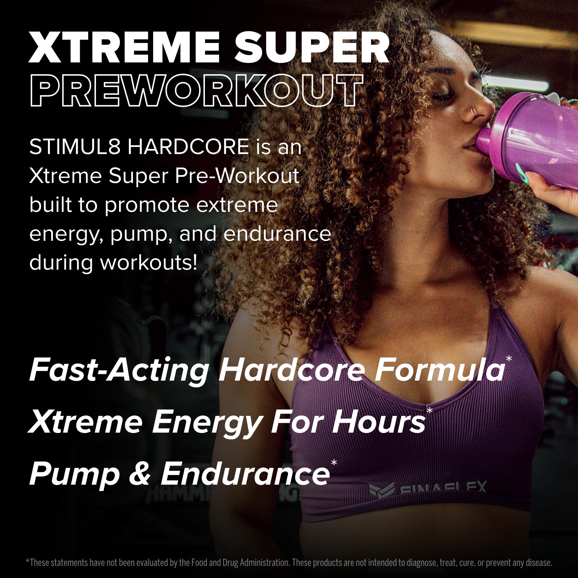 FINAFLEX StimUL8 Hardcore serving scoop measuring a pre-workout portion