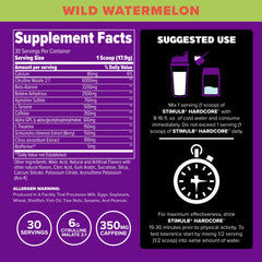 FINAFLEX Stimul8 Hardcore Wild Watermelon powder jar showcasing premium pre-workout energy blend.