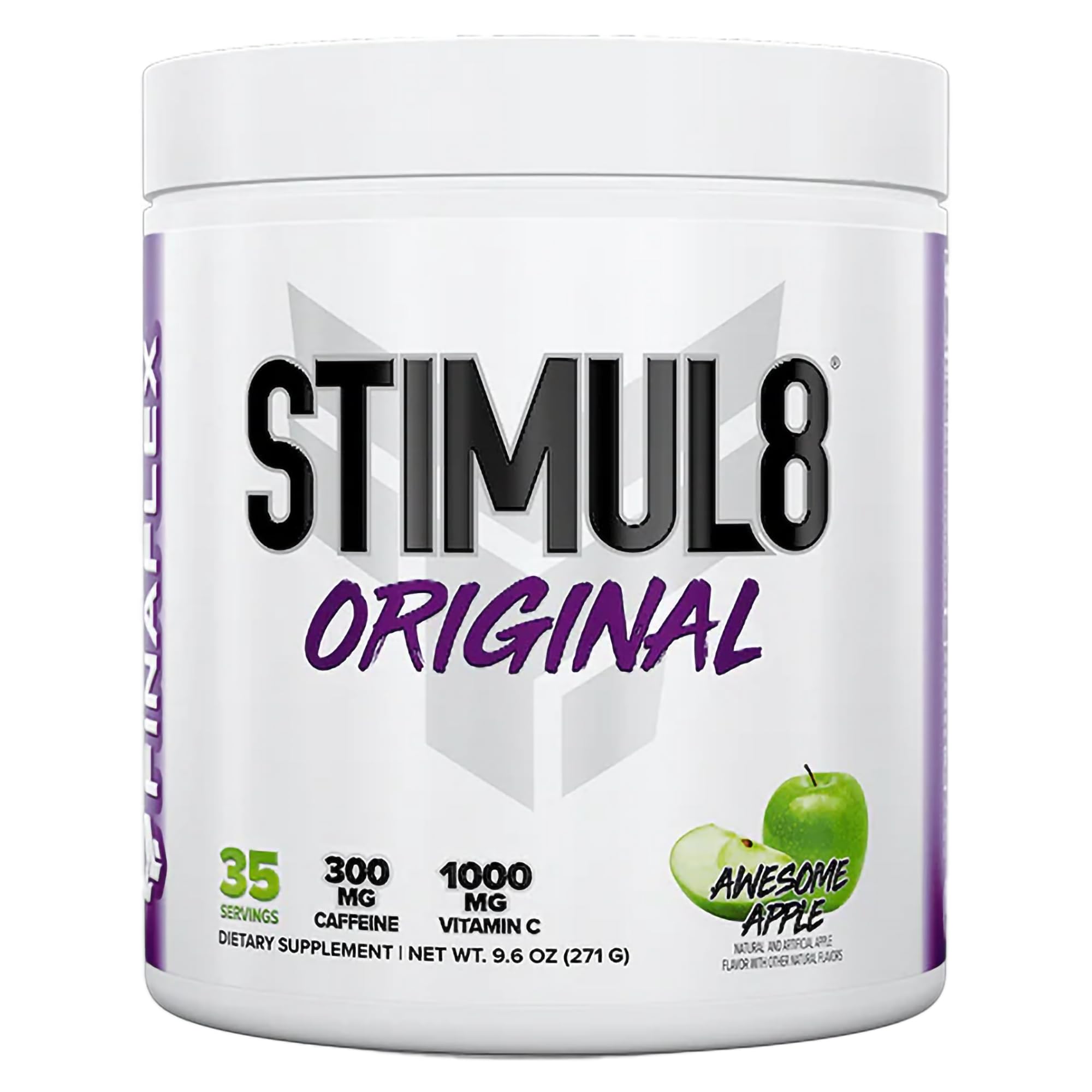FINAFLEX STIMUL8 pre-workout bottle front view for energized workouts.