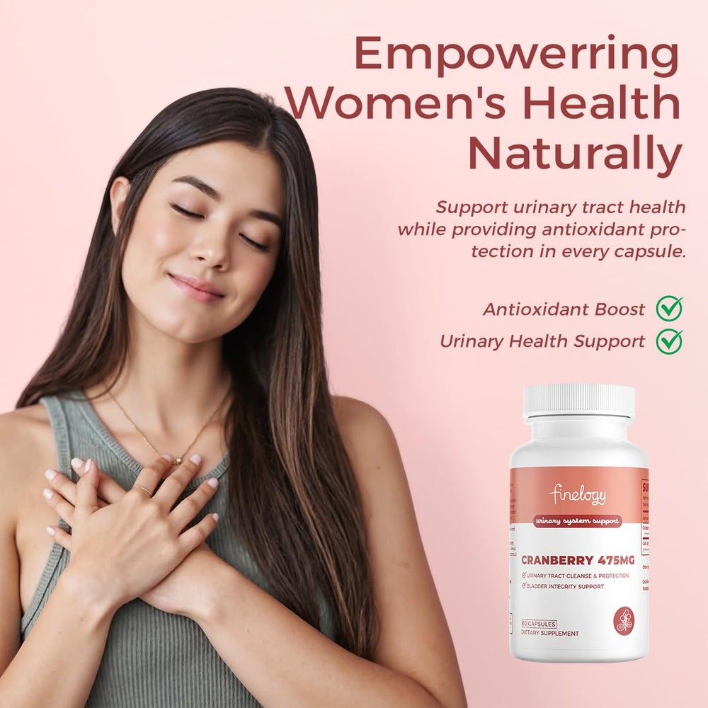 Finelogy Cranberry Pills vitamin C boost indicates added immune support.