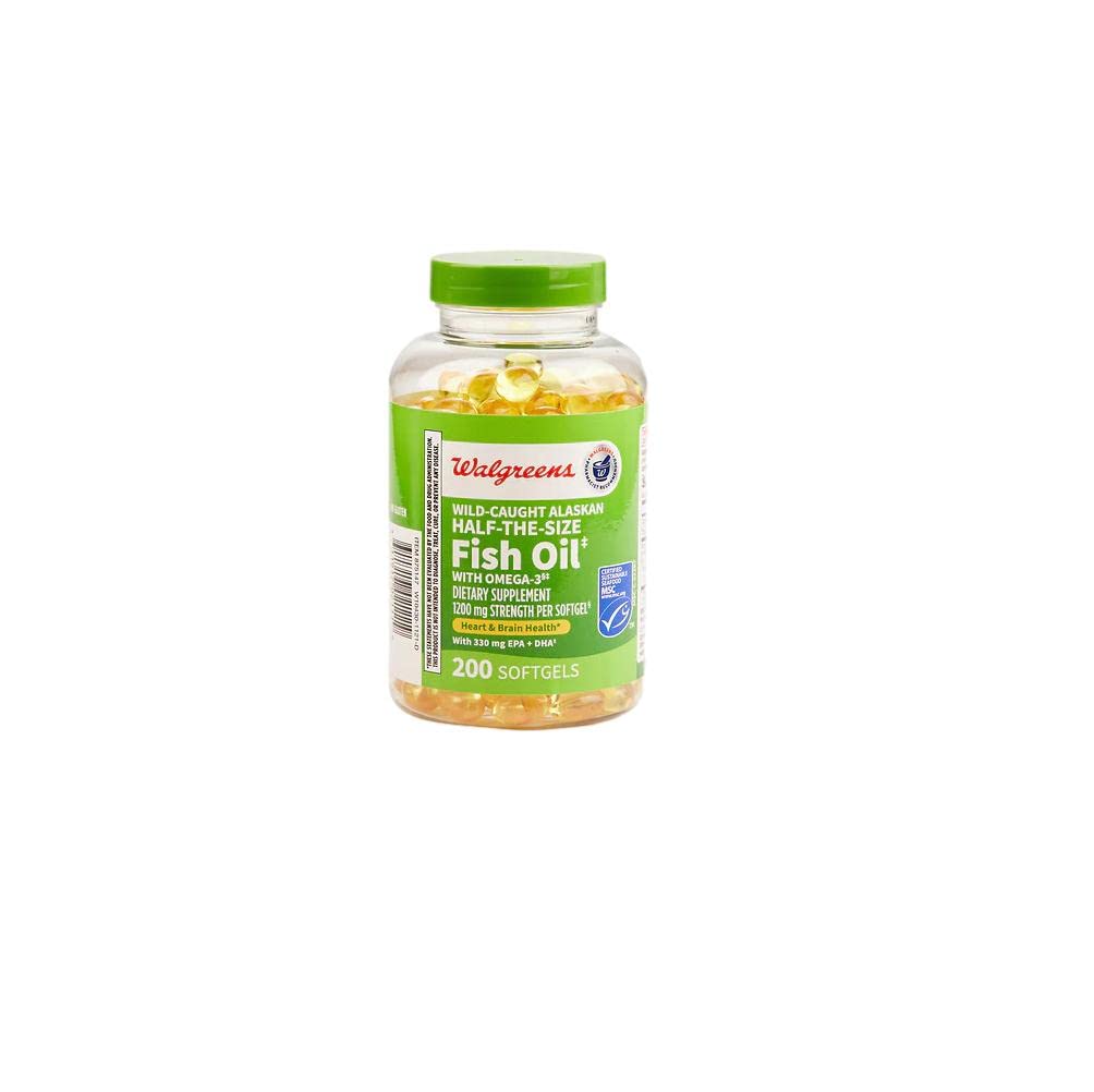 Finestone Nutrition Half-size Fish Oil softgel closeup showing small easy-to-swallow capsules