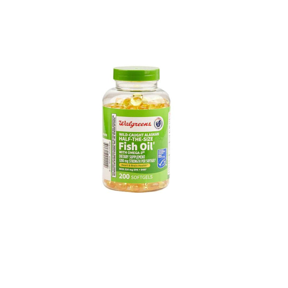 Finestone Nutrition Half-size Fish Oil softgel closeup showing small easy-to-swallow capsules