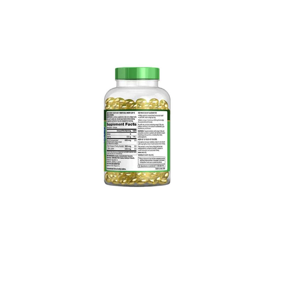 Finest Nutrition MSC-certified Alaska fish oil label highlighting sustainability
