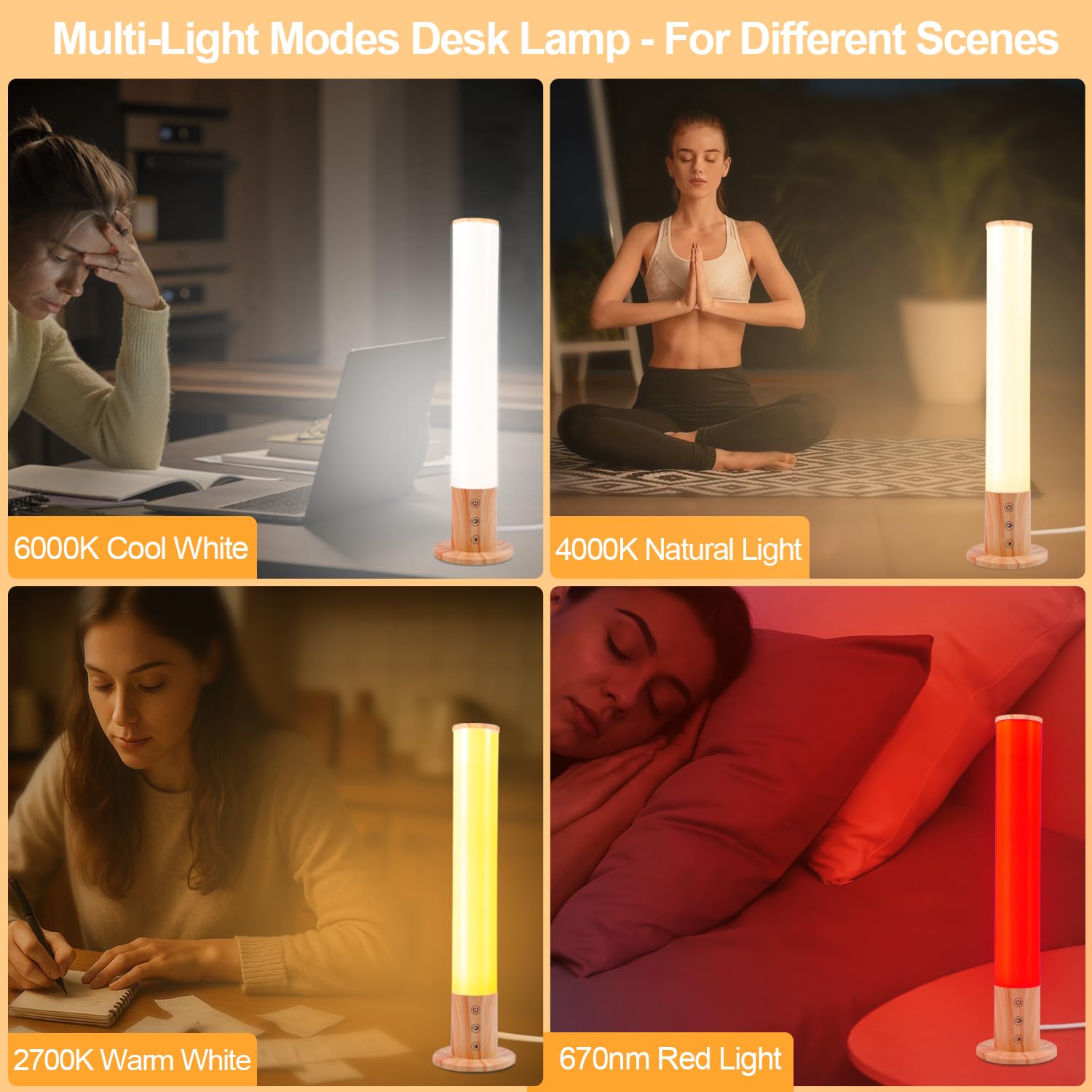 Finezeal lamp featuring 670nm red light for eye comfort.