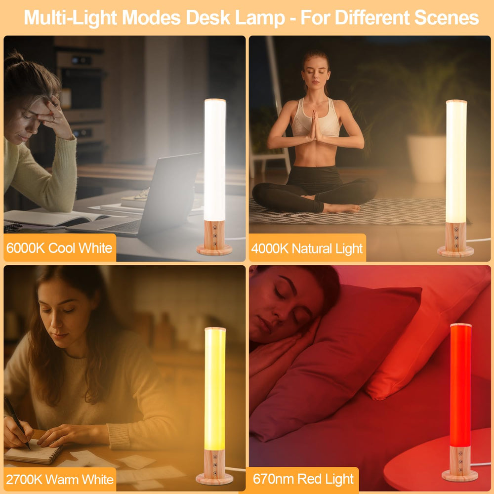 Finezeal lamp featuring 670nm red light for eye comfort.