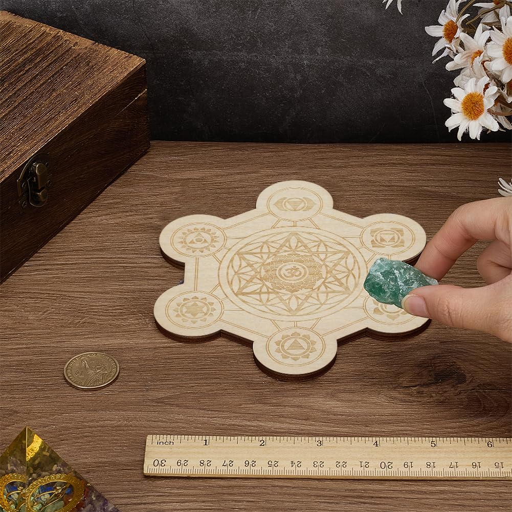 FINGERINSPIRE chakra-pattern wood board ideal for focused meditation and space decoration