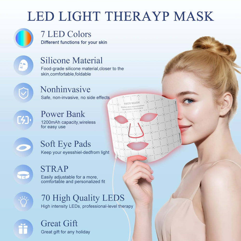 Fiogeo LED mask soft silicone offers gentle, universal comfort for all skin types.